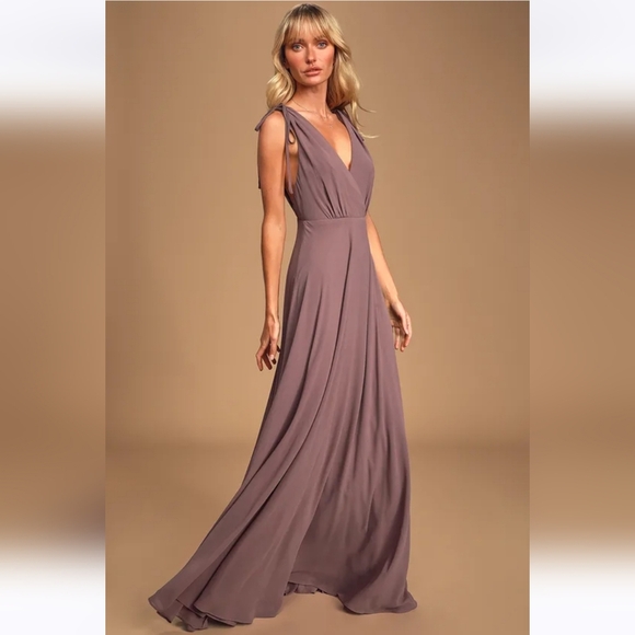 NWT Lulus Dresses Dance The Night Away Dusky Purple Backless Formal Maxi Dress M - Picture 1 of 7